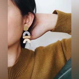 Madewell Mixed Metal Flatform Statement Earrings